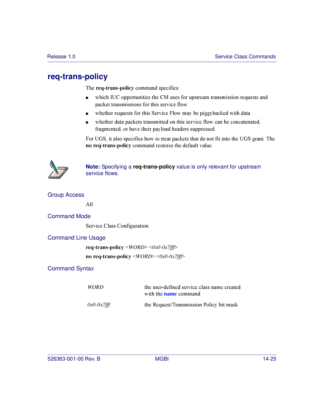 Motorola BSR 2000 manual Req-trans-policy 