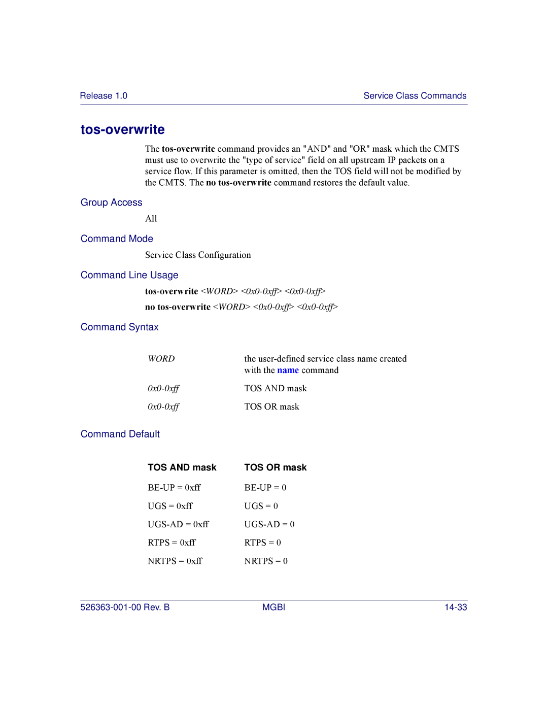 Motorola BSR 2000 manual Tos-overwrite, TOS and mask 