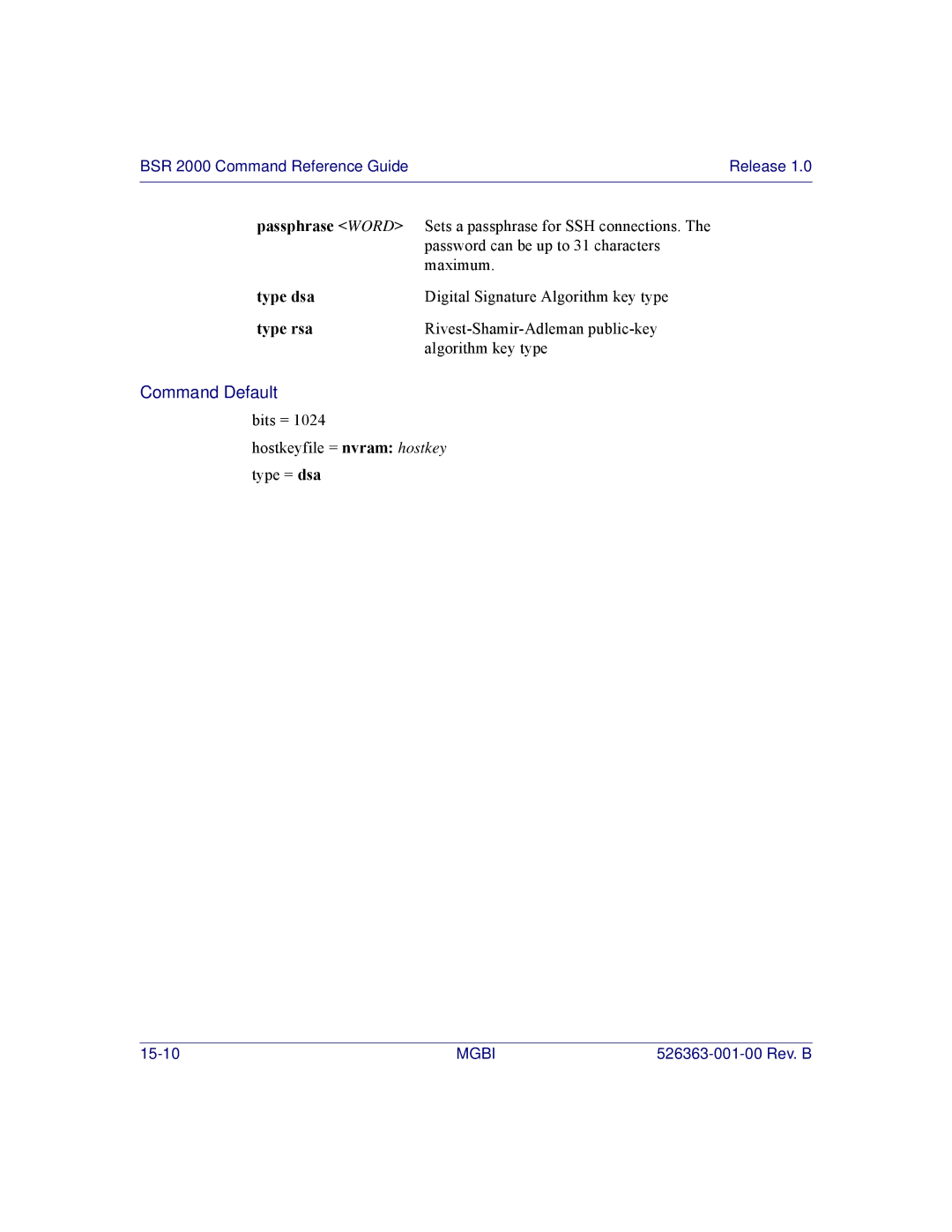 Motorola BSR 2000 manual Type dsa, Type rsa 