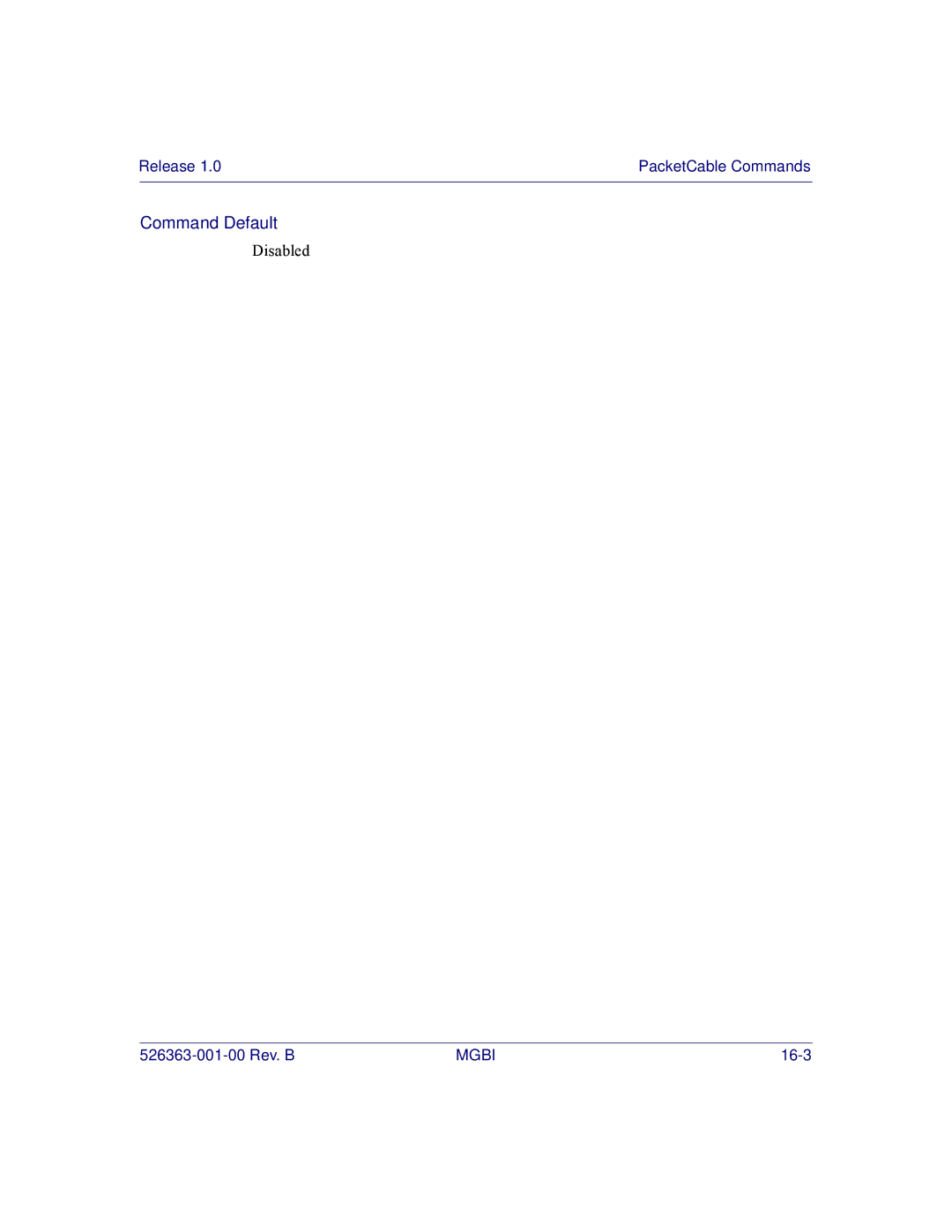 Motorola BSR 2000 manual Release PacketCable Commands 