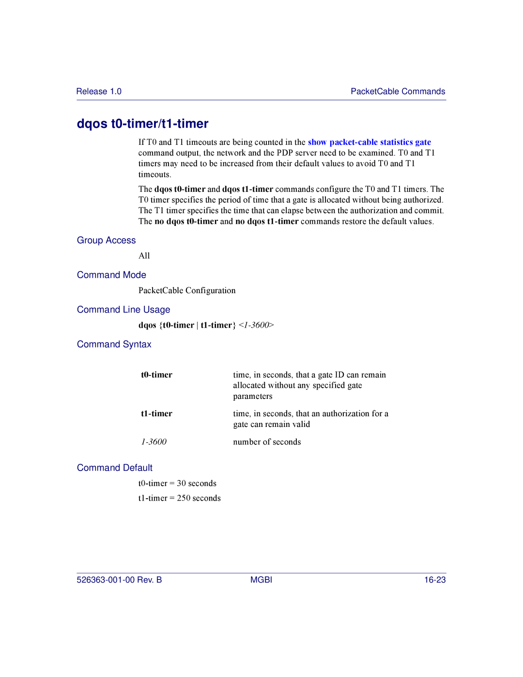 Motorola BSR 2000 manual Dqos t0-timer/t1-timer, Dqos t0-timer t1-timer1-3600, T0-timer, T1-timer 