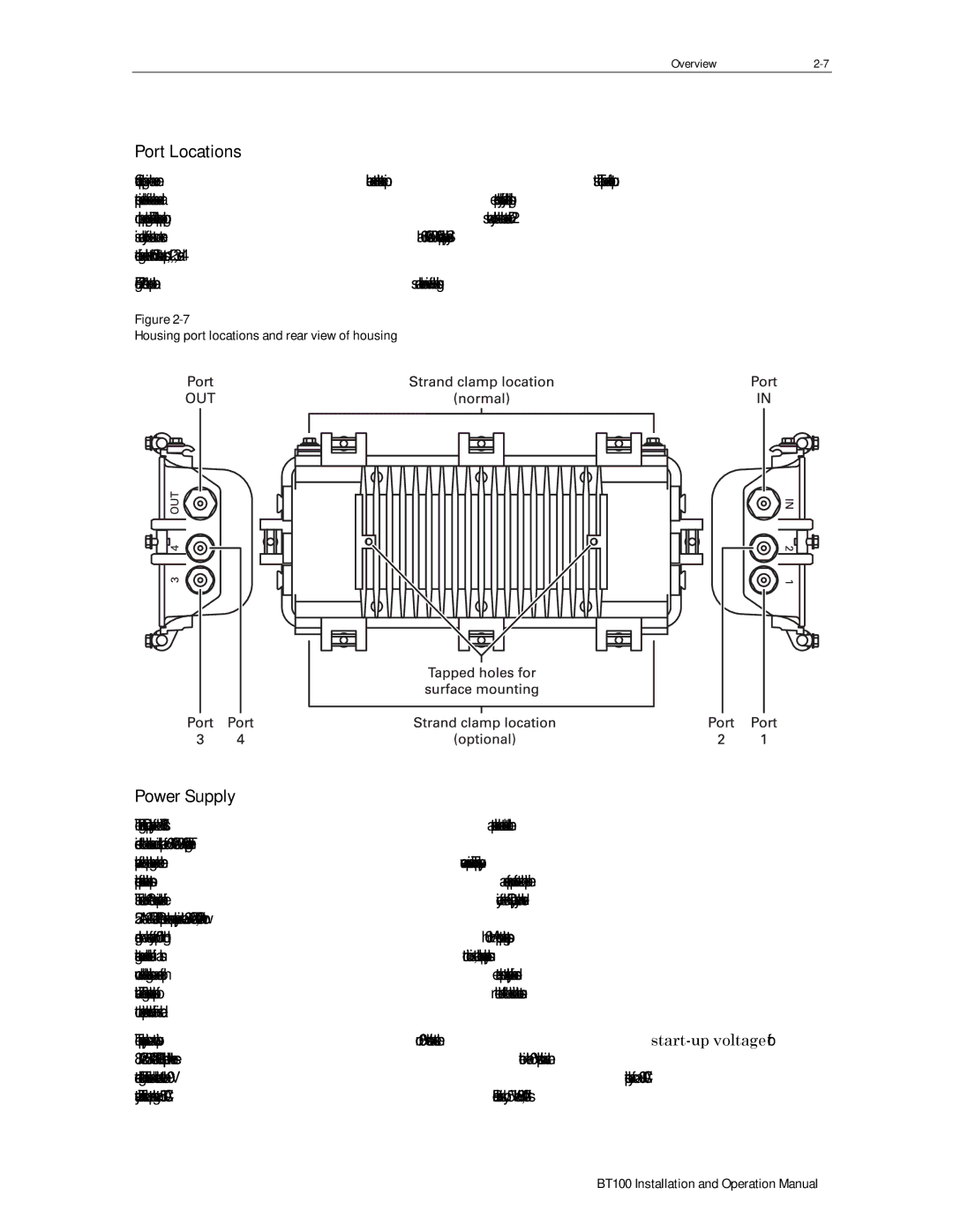 Motorola BT100 operation manual Port Locations, Power Supply 