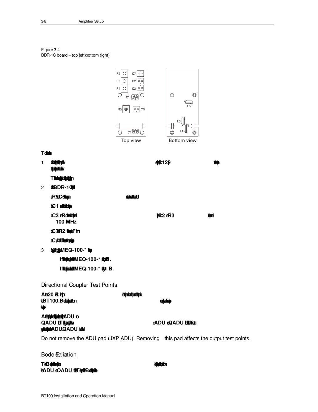 Motorola BT100 operation manual Directional Coupler Test Points, Bode Equalization 