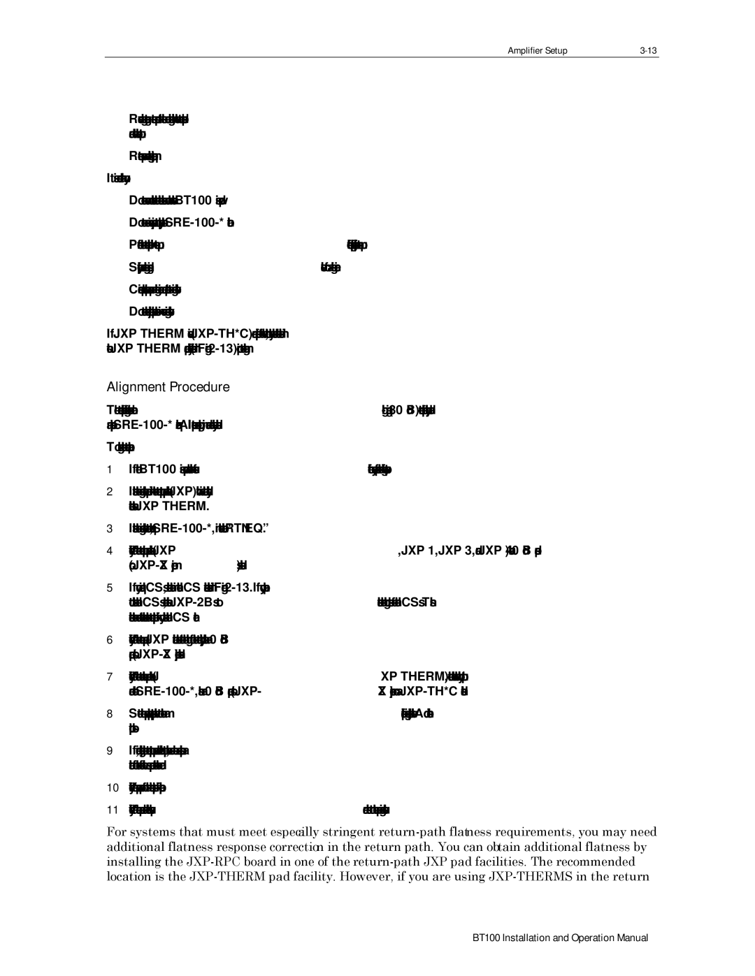 Motorola BT100 operation manual Alignment Procedure 