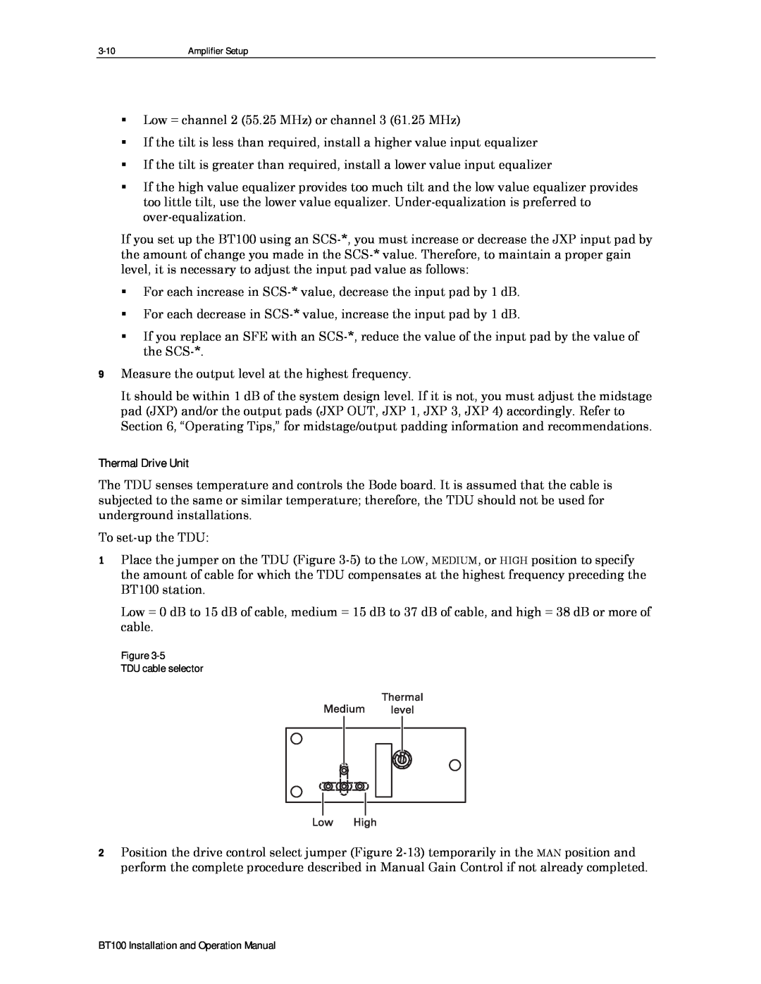 Motorola BT100 operation manual Thermal Drive Unit 