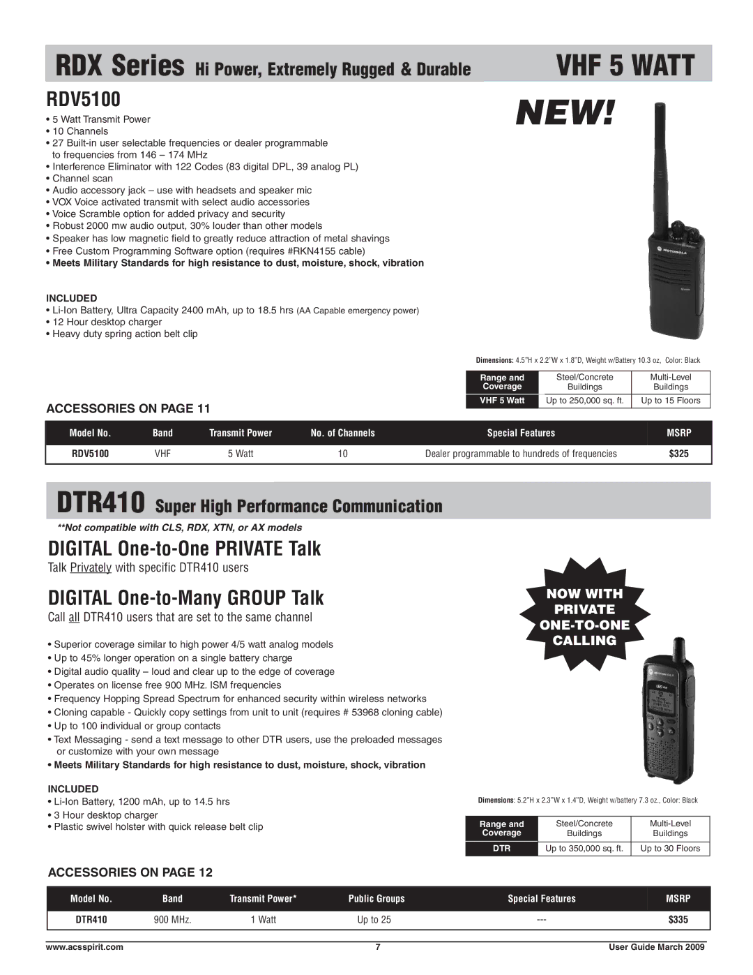 Motorola Business Walkie-Talkies and Accessories RDV5100, Digital One-to-One Private Talk, Digital One-to-Many Group Talk 