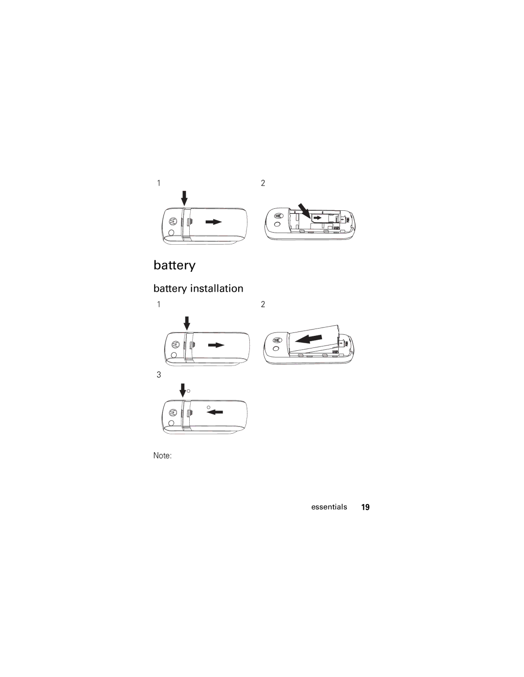 Motorola C118 manual Battery installation 