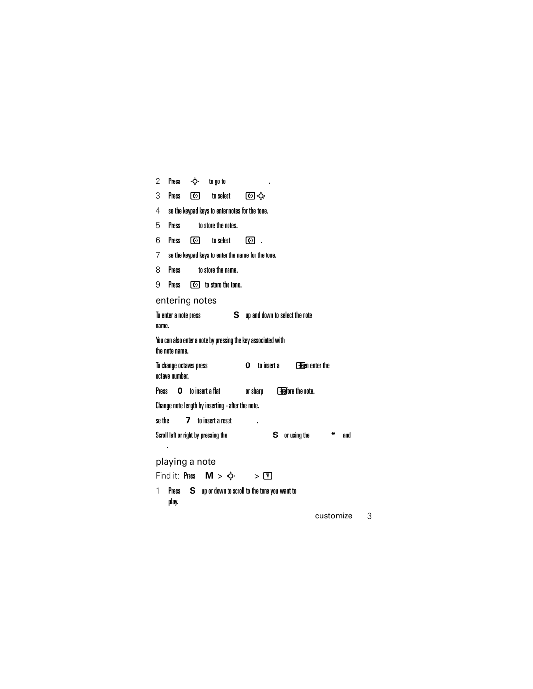 Motorola C118 manual Entering notes 