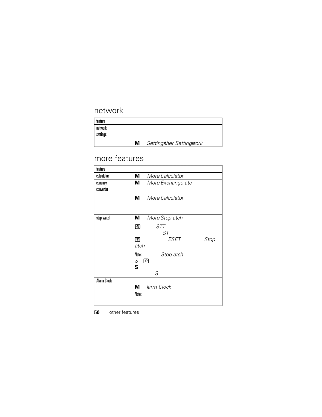 Motorola C118 manual Network, More features 