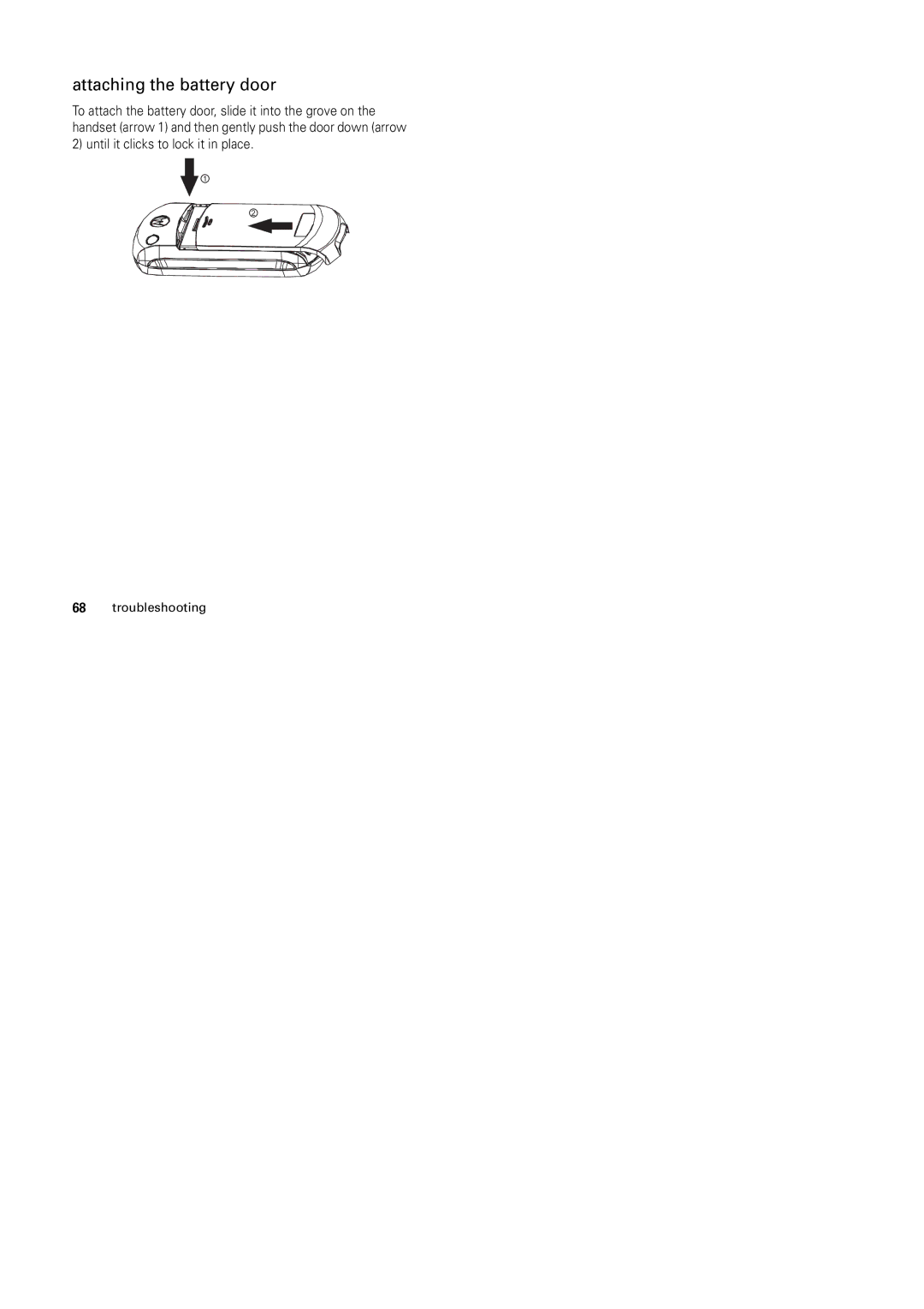 Motorola C139 manual Attaching the battery door 