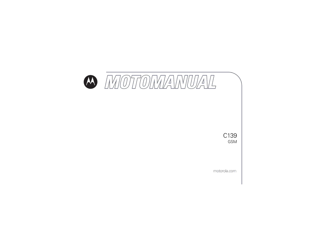 Motorola C139 manual 