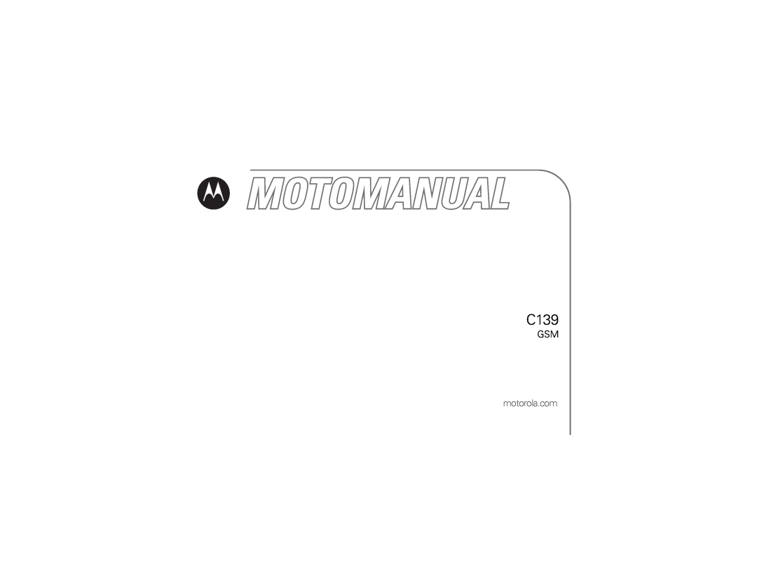 Motorola C139 manual motorola.com 
