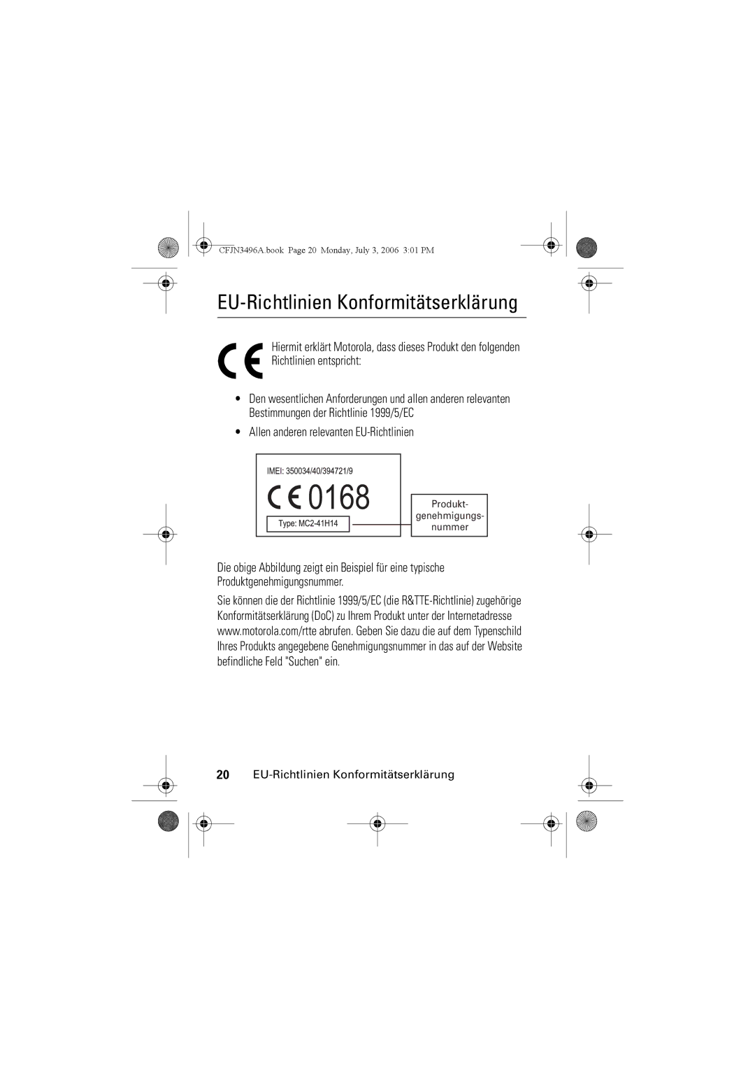 Motorola C140 manual EU-Richtlinien Konformitätserklärung, Allen anderen relevanten EU-Richtlinien 