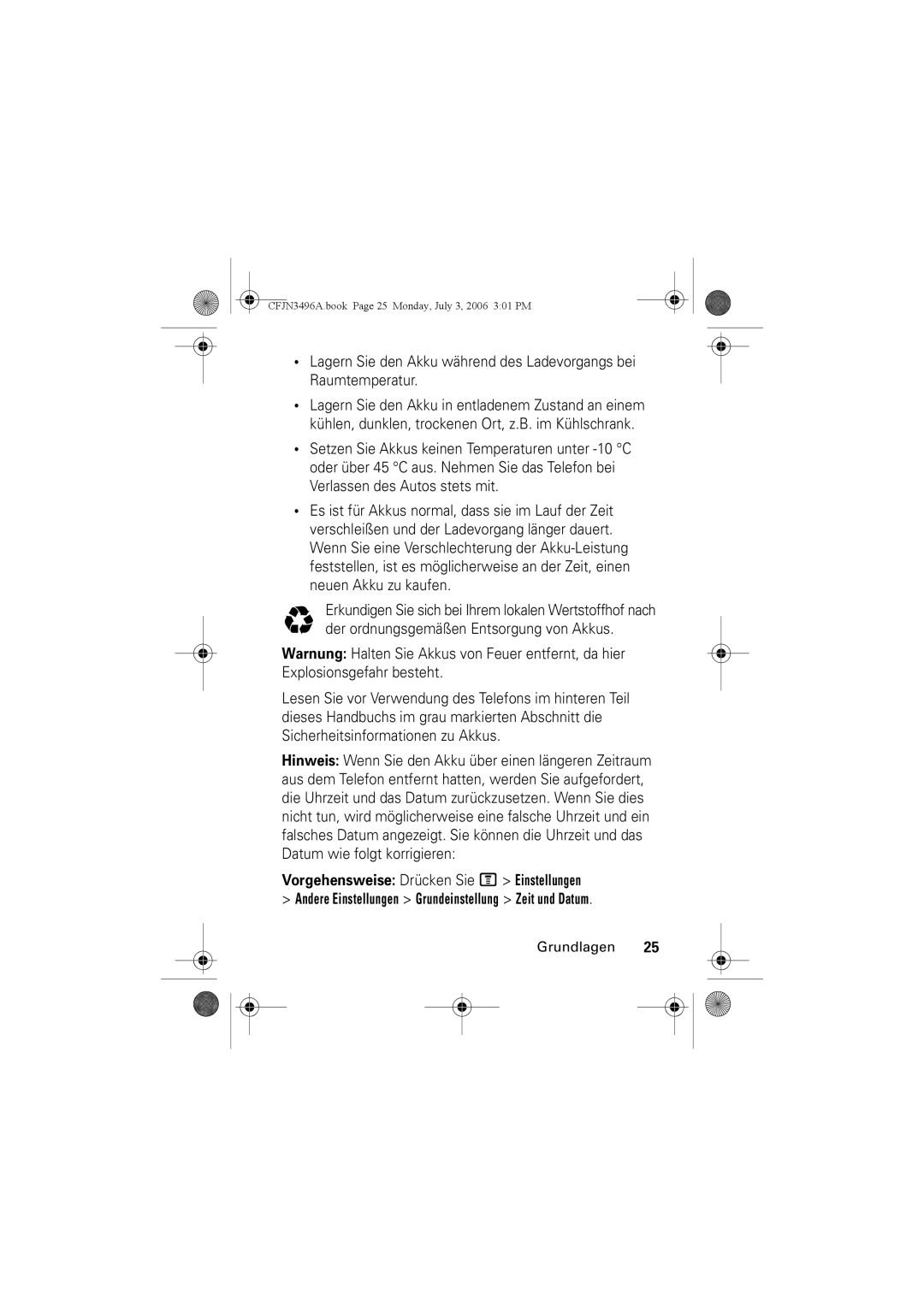 Motorola C140 manual CFJN3496A.book Page 25 Monday, July 3, 2006 301 PM 