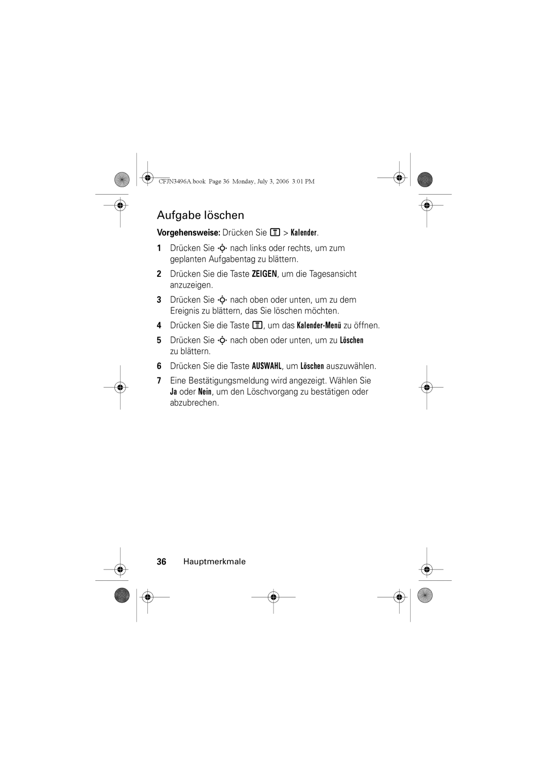 Motorola C140 manual Aufgabe löschen 