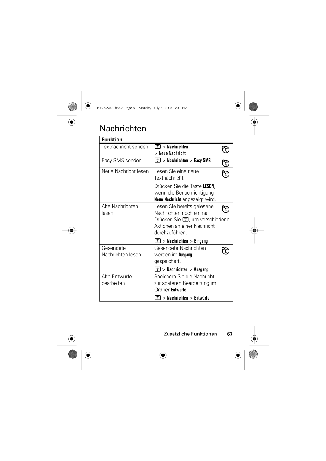 Motorola C140 manual Nachrichten 