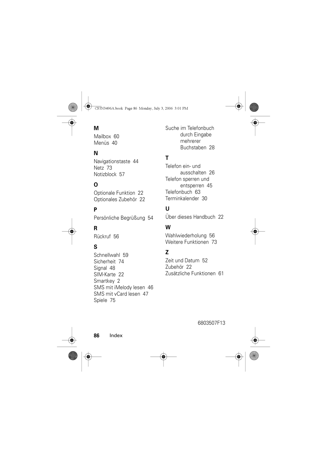 Motorola C140 manual Mailbox Menüs Navigationstaste Netz Notizblock 