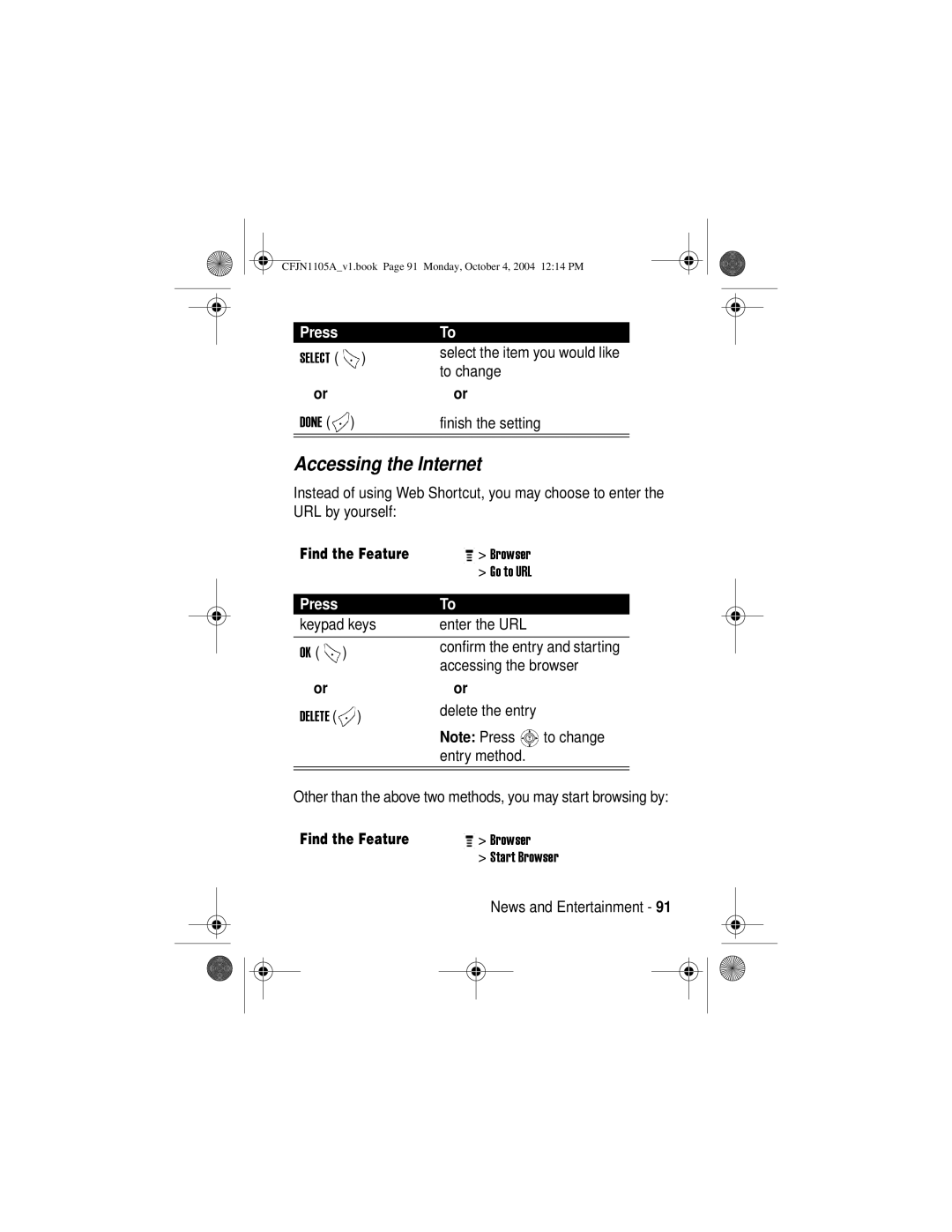 Motorola C155, C156 manual Accessing the Internet 