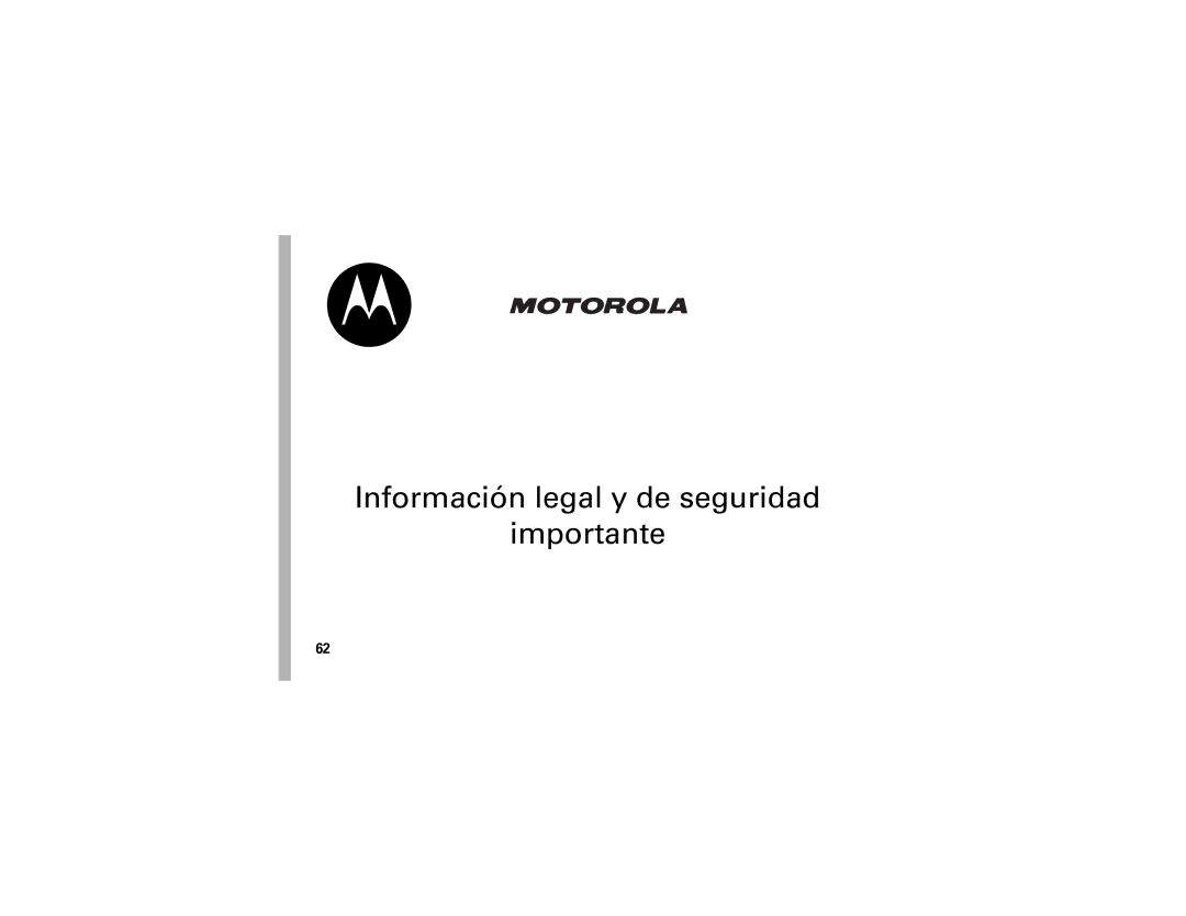 Motorola C168i manual Información legal y de seguridad Importante 