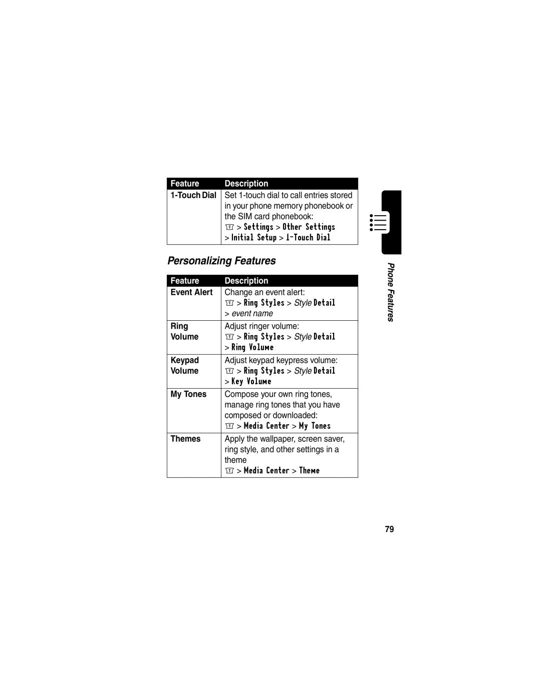 Motorola C256 manual Personalizing Features 