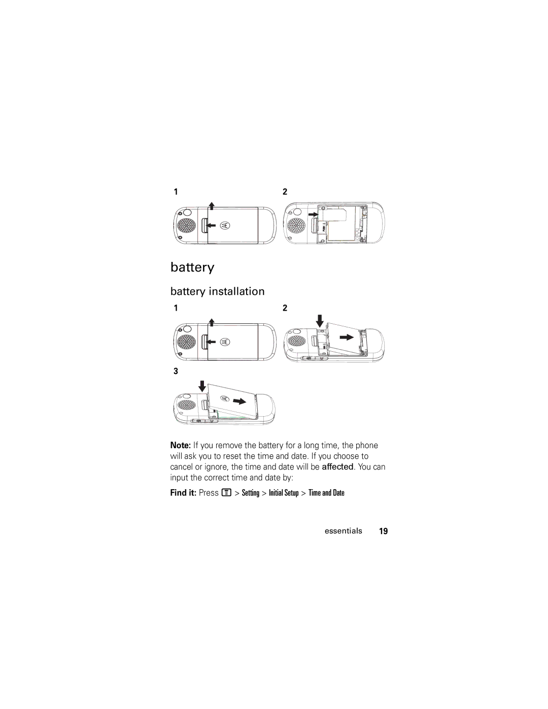 Motorola C261 GSM manual Battery installation 