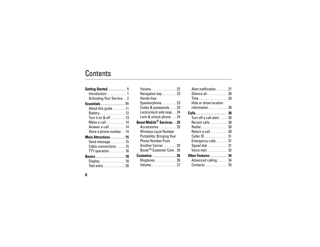 Motorola C290 manual Contents 