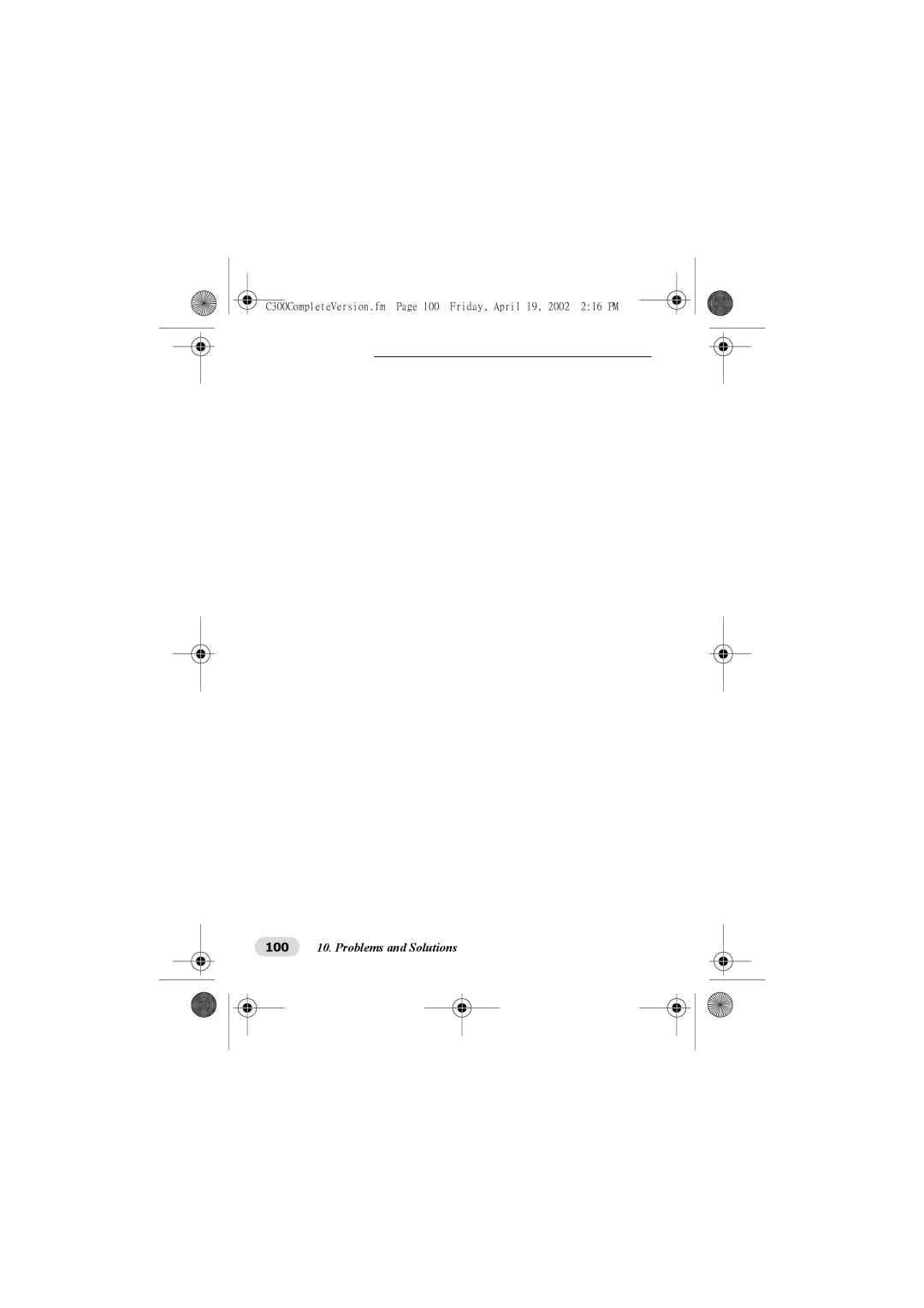 Motorola C300 manual 100 10. Problems and Solutions 