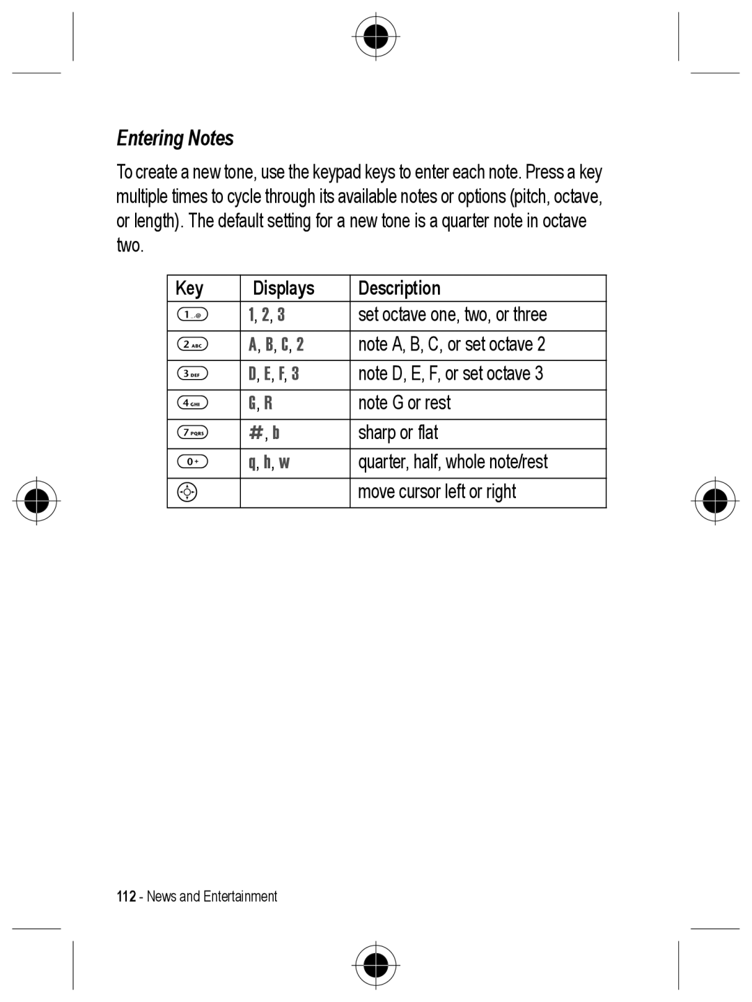 Motorola C330 manual Entering Notes, Key Displays Description, # , b 