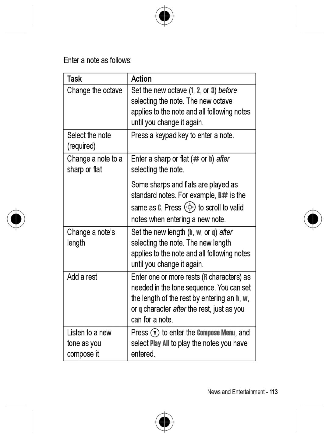 Motorola C330 manual Task Action, Add a rest 