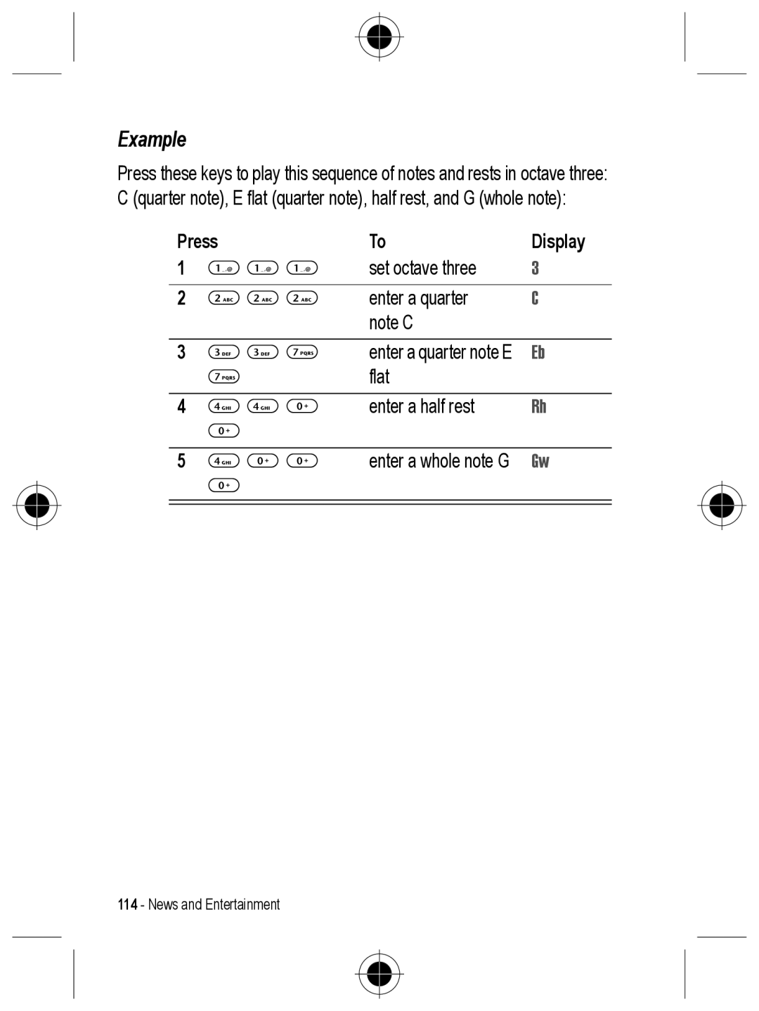 Motorola C330 manual Example, Press Display 