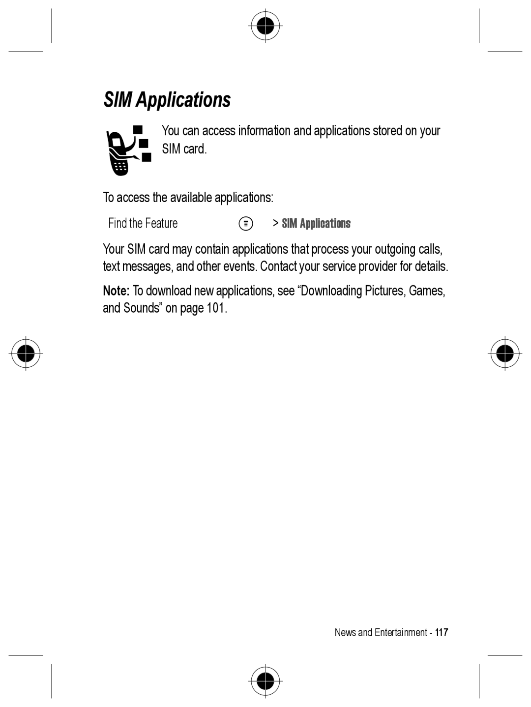 Motorola C330 manual SIM Applications 