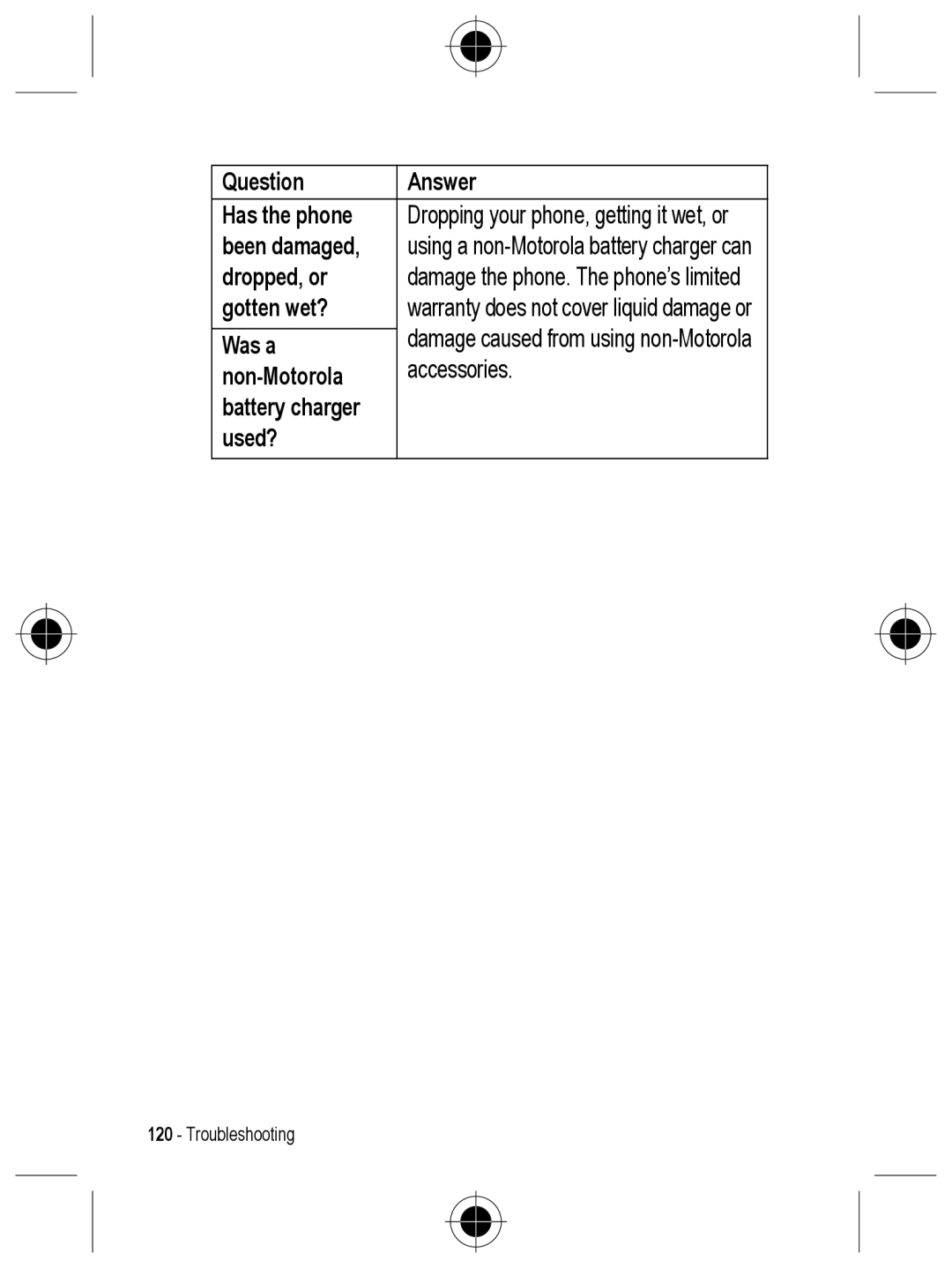 Motorola C330 manual Was a, Non-Motorola Accessories Battery charger Used? 