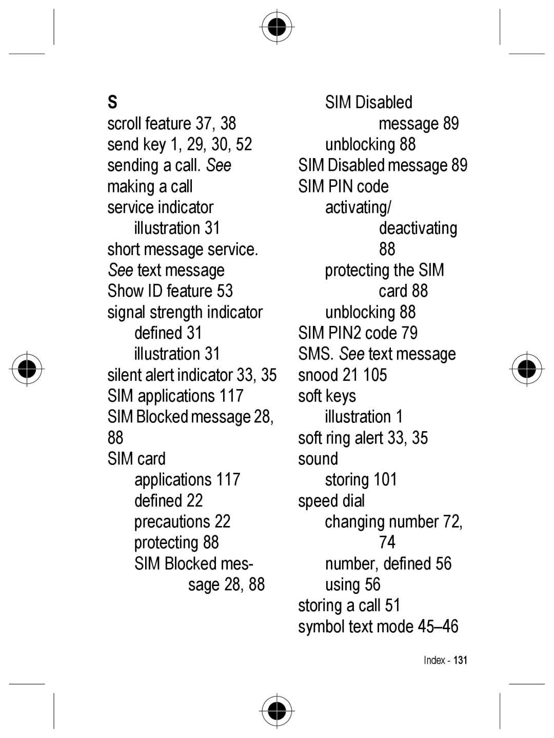 Motorola C330 manual Index 