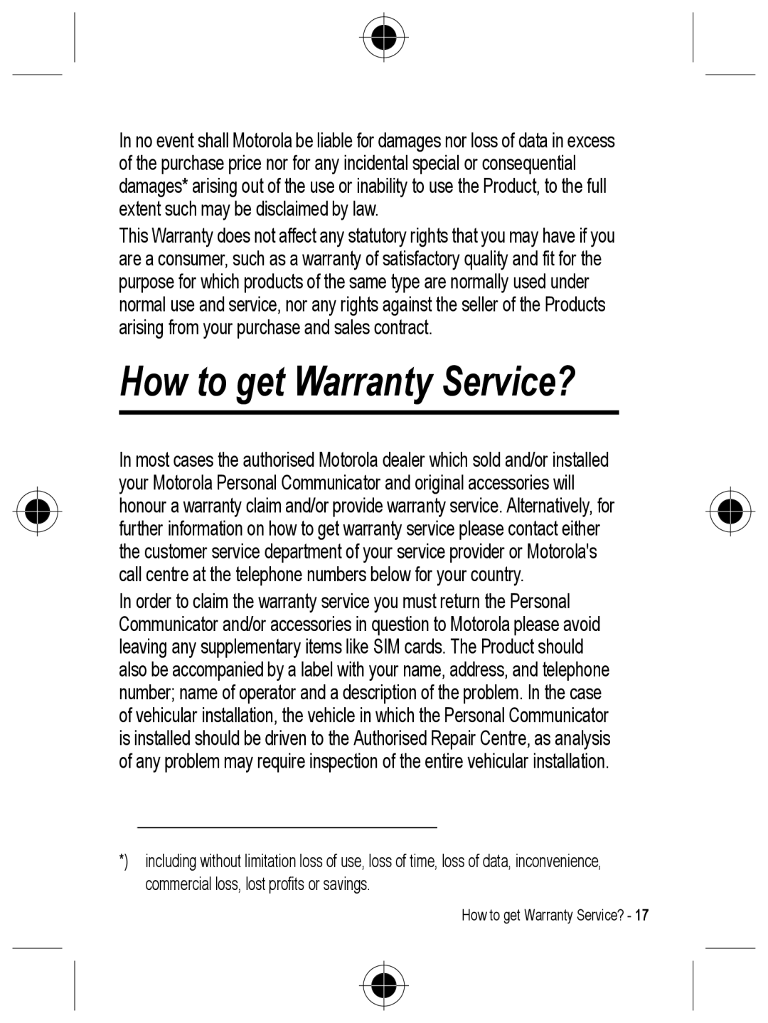 Motorola C330 manual How to get Warranty Service? 