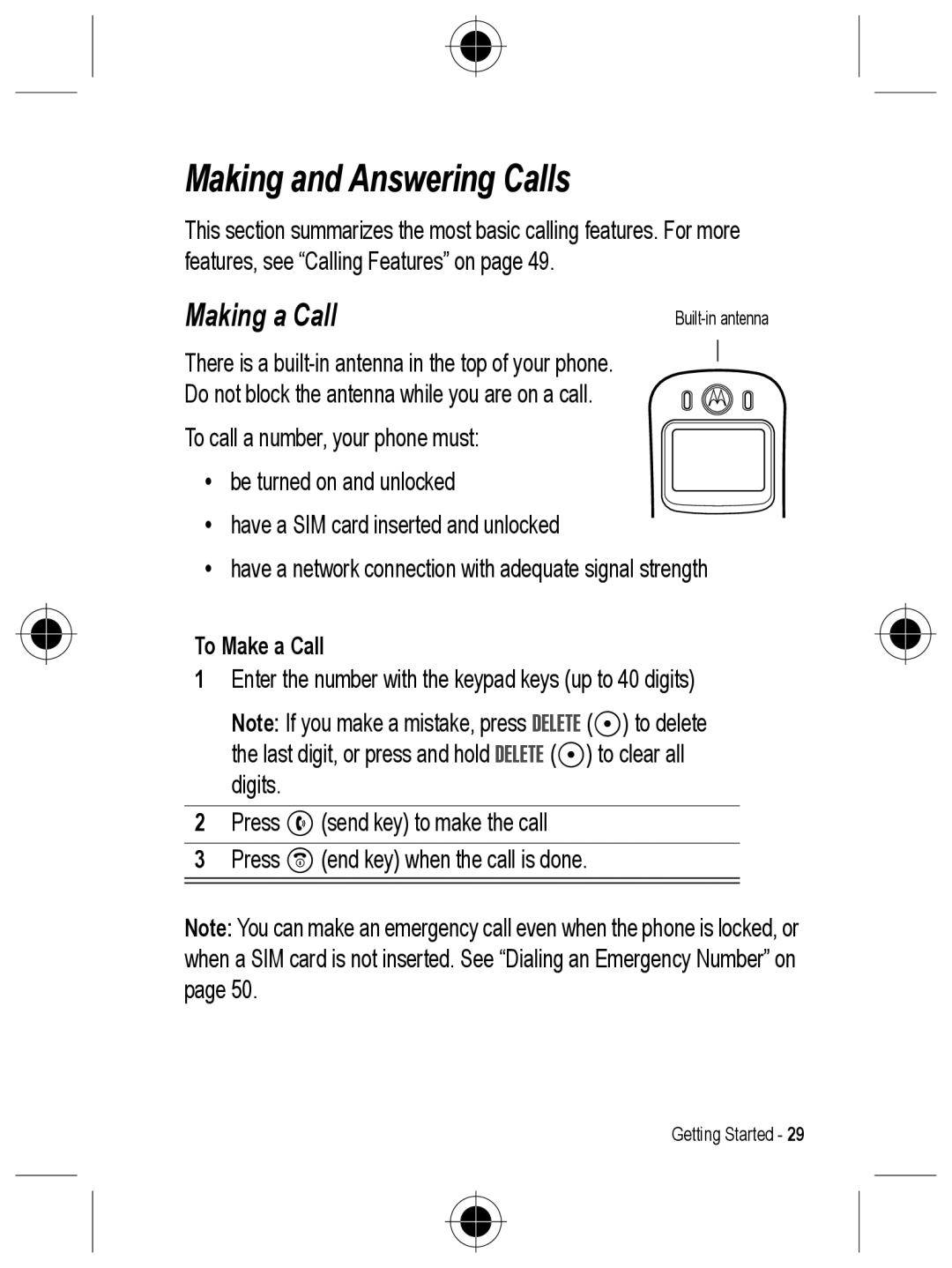 Motorola C330 manual Making and Answering Calls, Making a Call, To Make a Call 