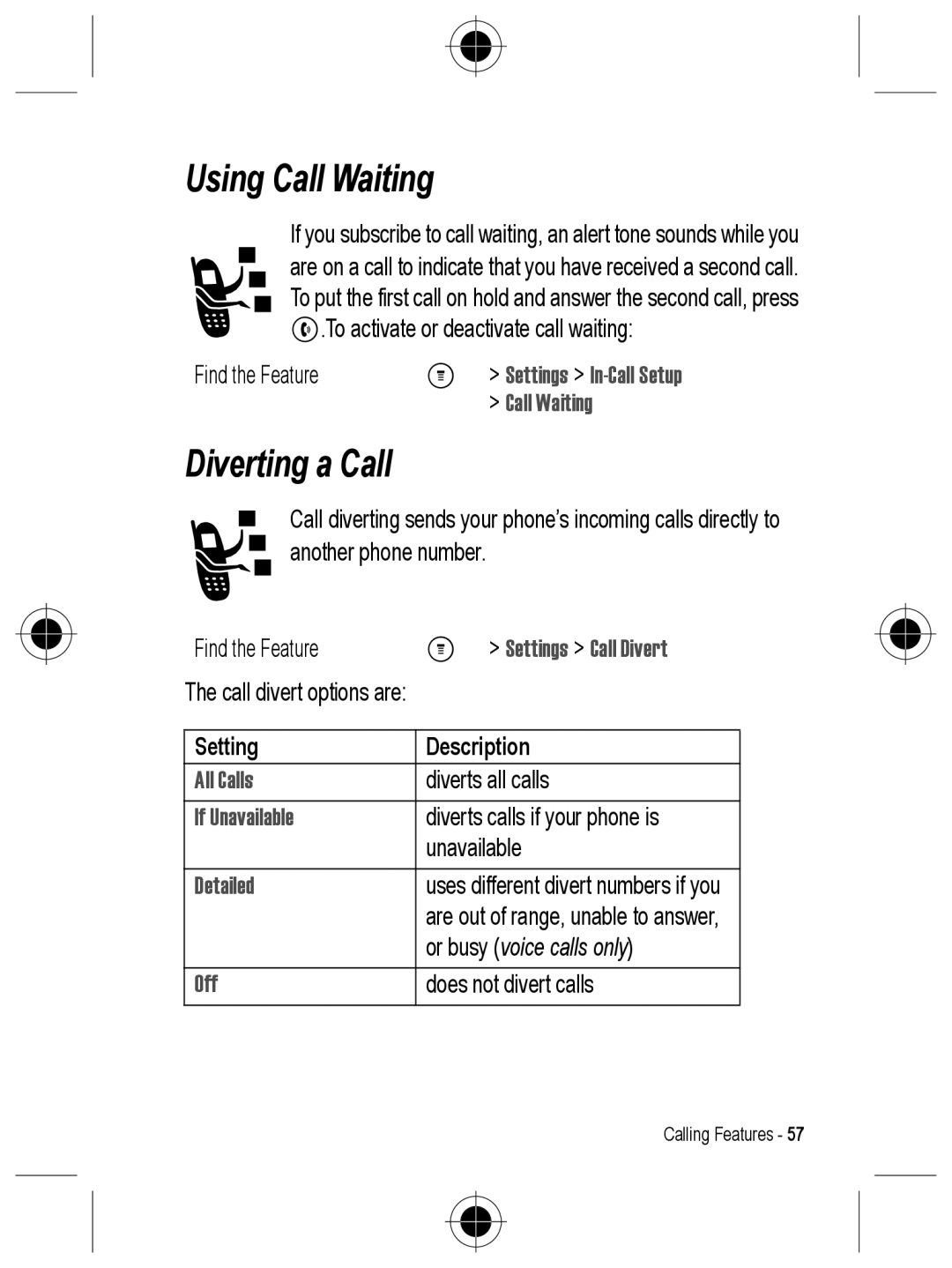 Motorola C330 manual Using Call Waiting, Diverting a Call 