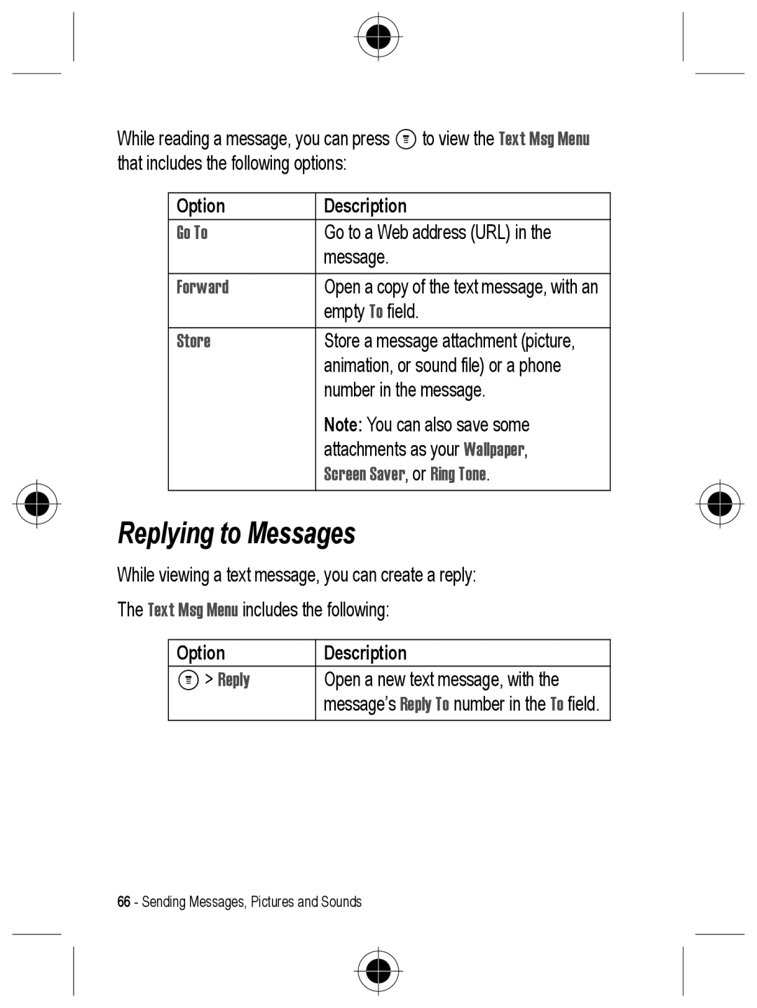 Motorola C330 manual Replying to Messages, Go To, Forward, Screen Saver , or Ring Tone 