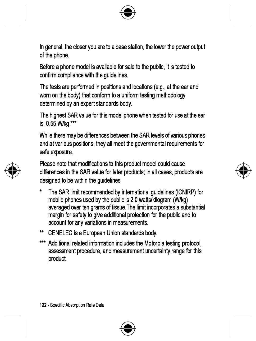 Motorola C330 manual CENELEC is a European Union standards body 