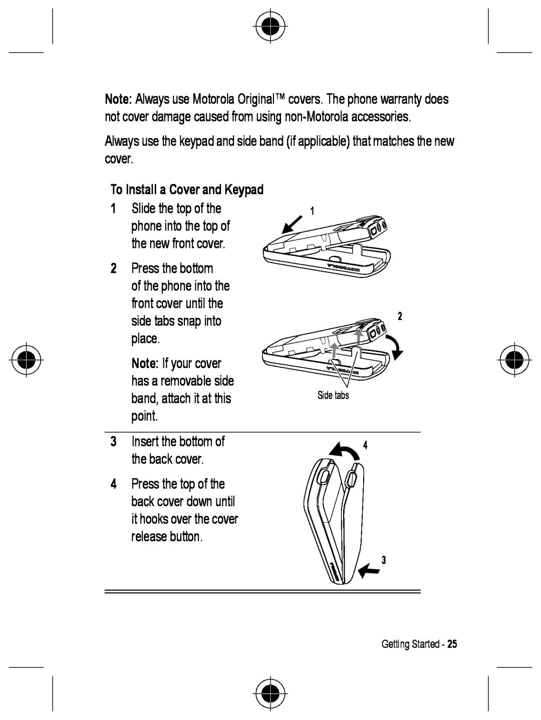Motorola C330 manual To Install a Cover and Keypad 