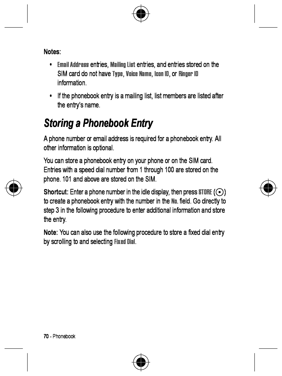 Motorola C330 manual Storing a Phonebook Entry 