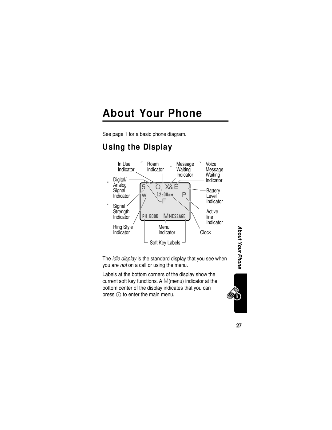 Motorola C331 manual About Your Phone, Using the Display 