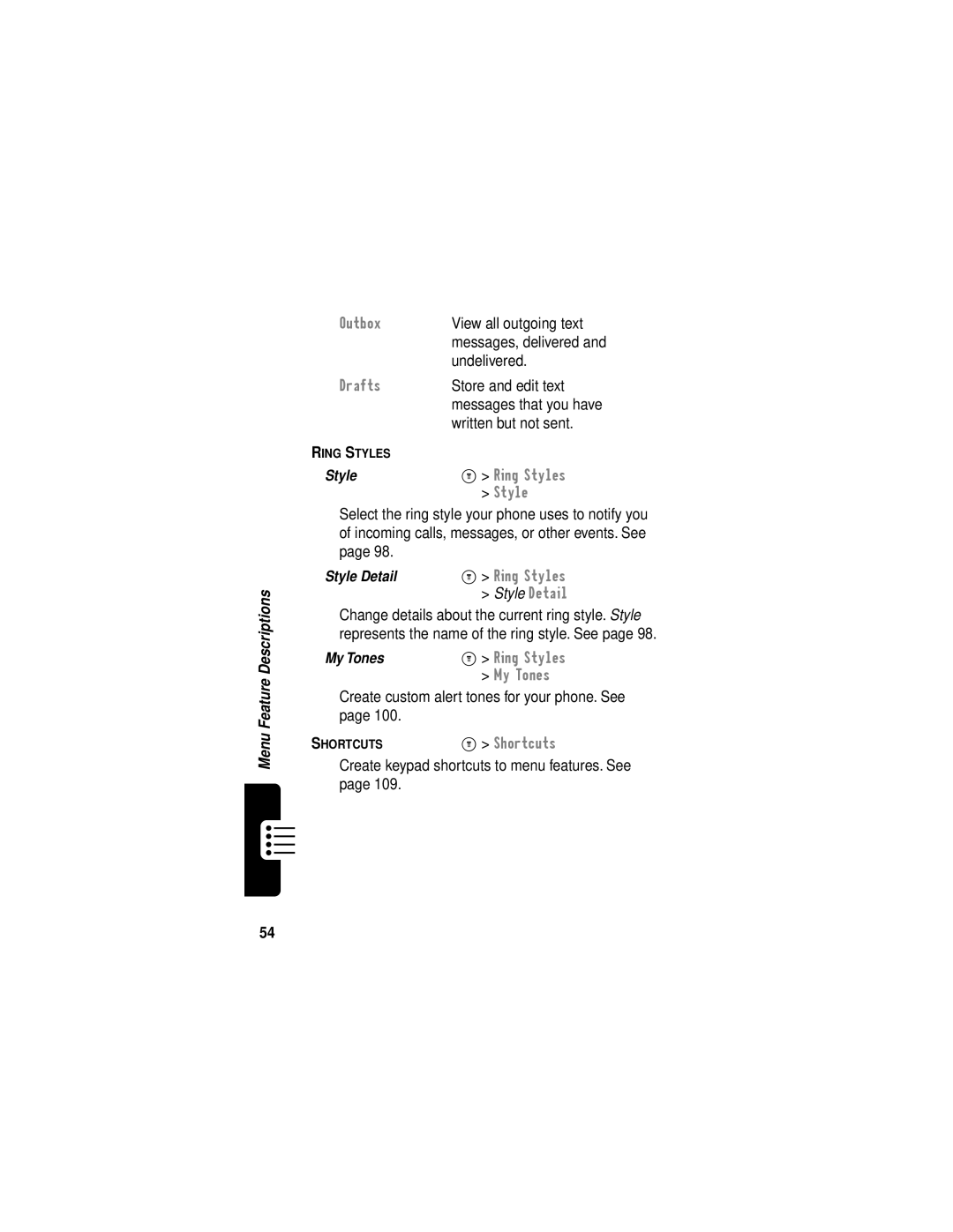 Motorola C331 manual View all outgoing text, Undelivered, Store and edit text, Written but not sent 