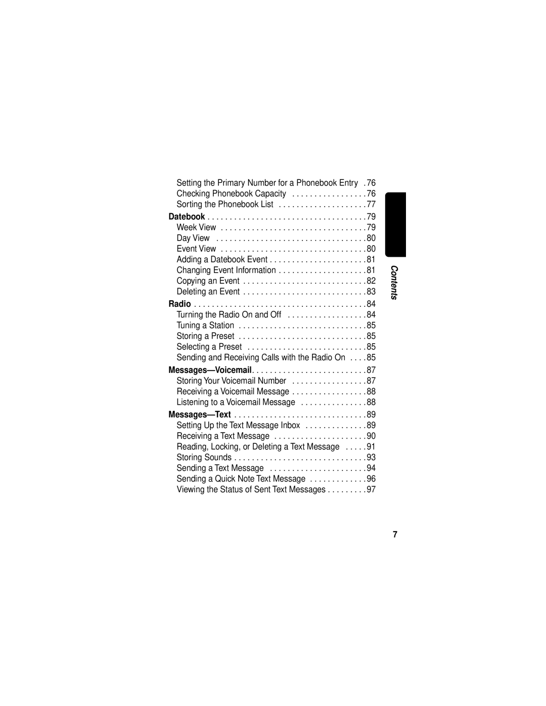 Motorola C331 manual Contents 