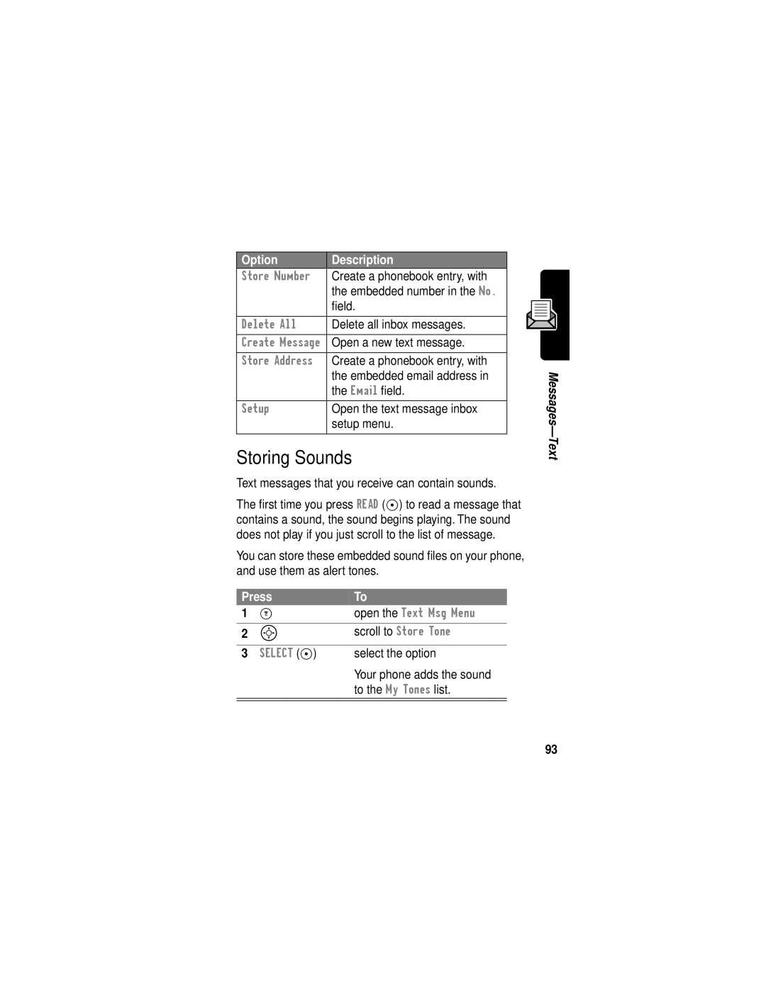 Motorola C331 manual Storing Sounds 