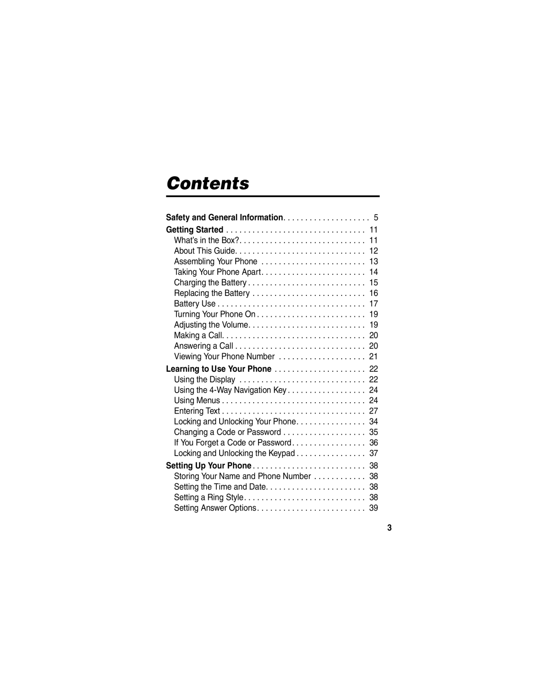 Motorola C332T manual Contents 