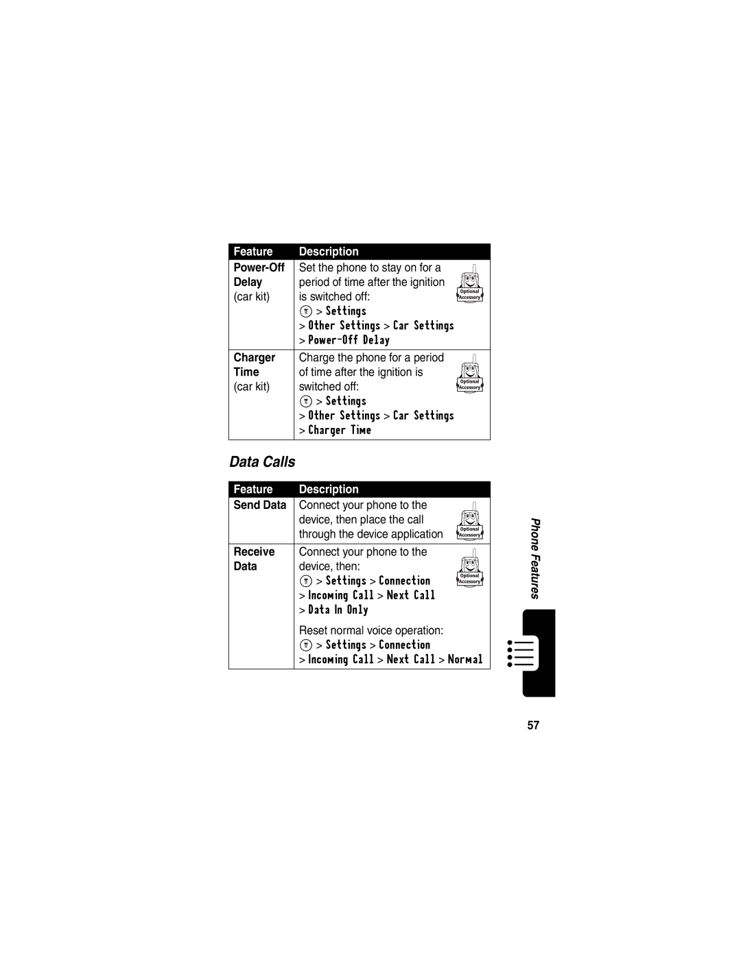 Motorola C332T manual Data Calls 