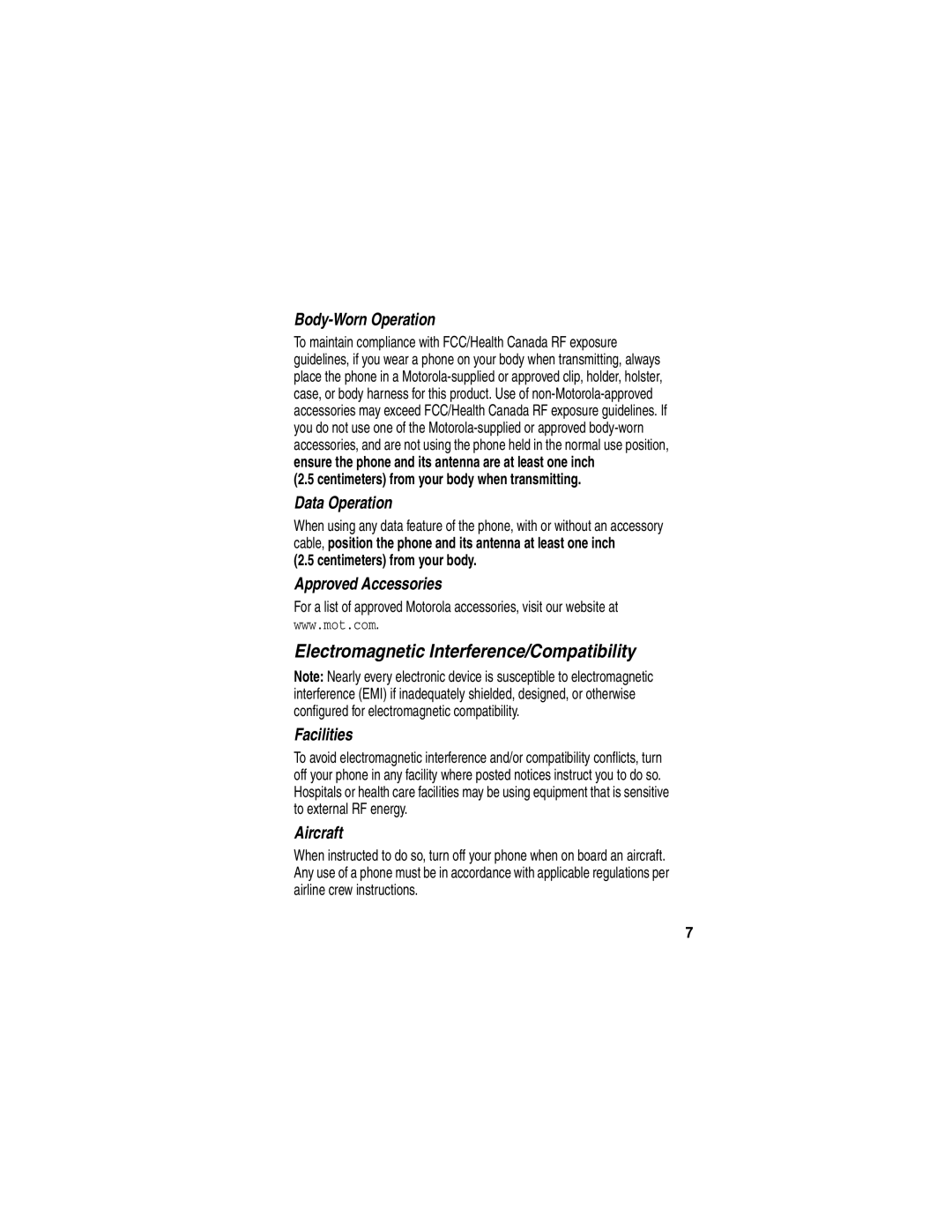 Motorola C332T manual Electromagnetic Interference/Compatibility 