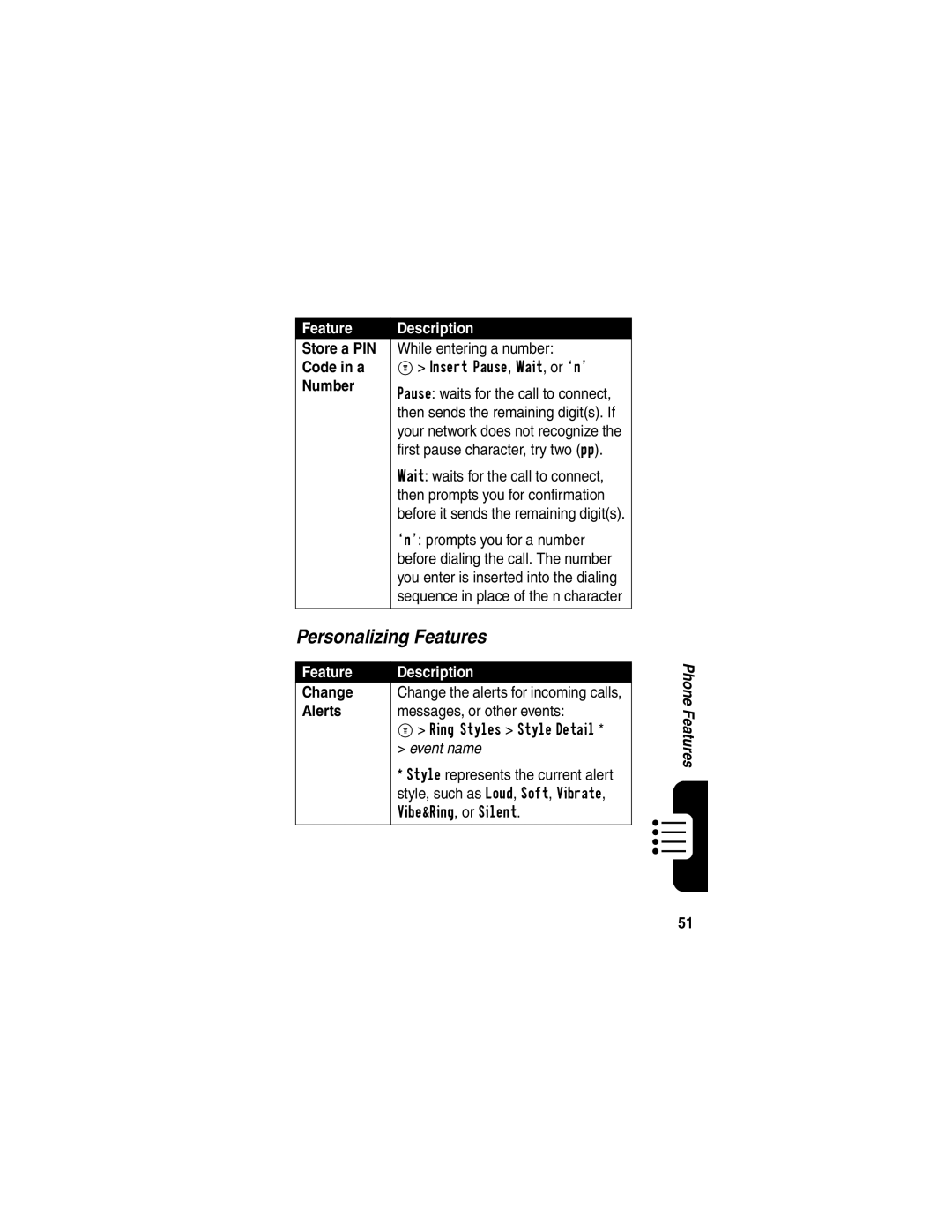 Motorola C341 manual Personalizing Features 