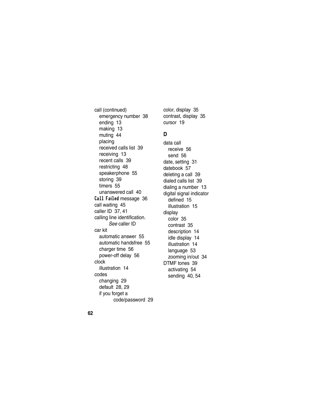 Motorola C341 manual Calling line identification. See caller ID 