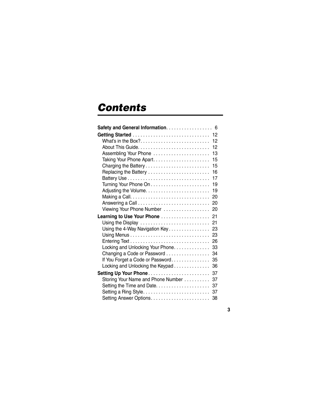 Motorola C353 manual Contents 